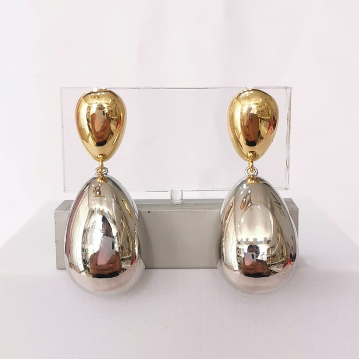Aretes gota chunky - Mariana Osorno Joyería