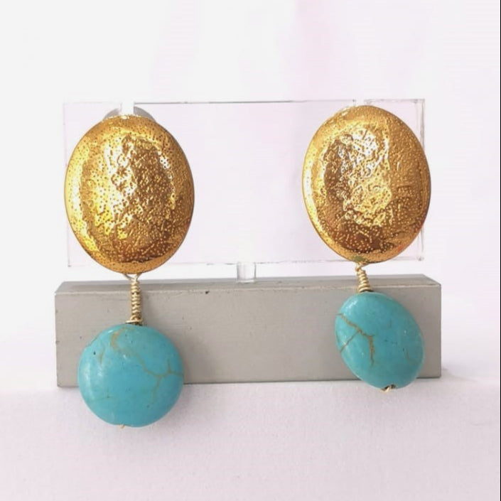 Aretes turquesa - Mariana Osorno Joyería