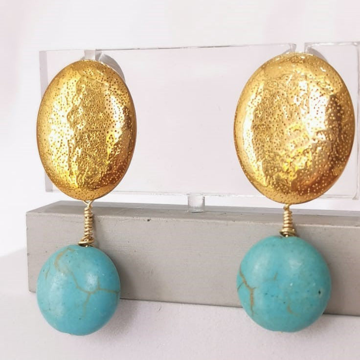 Aretes turquesa - Mariana Osorno Joyería