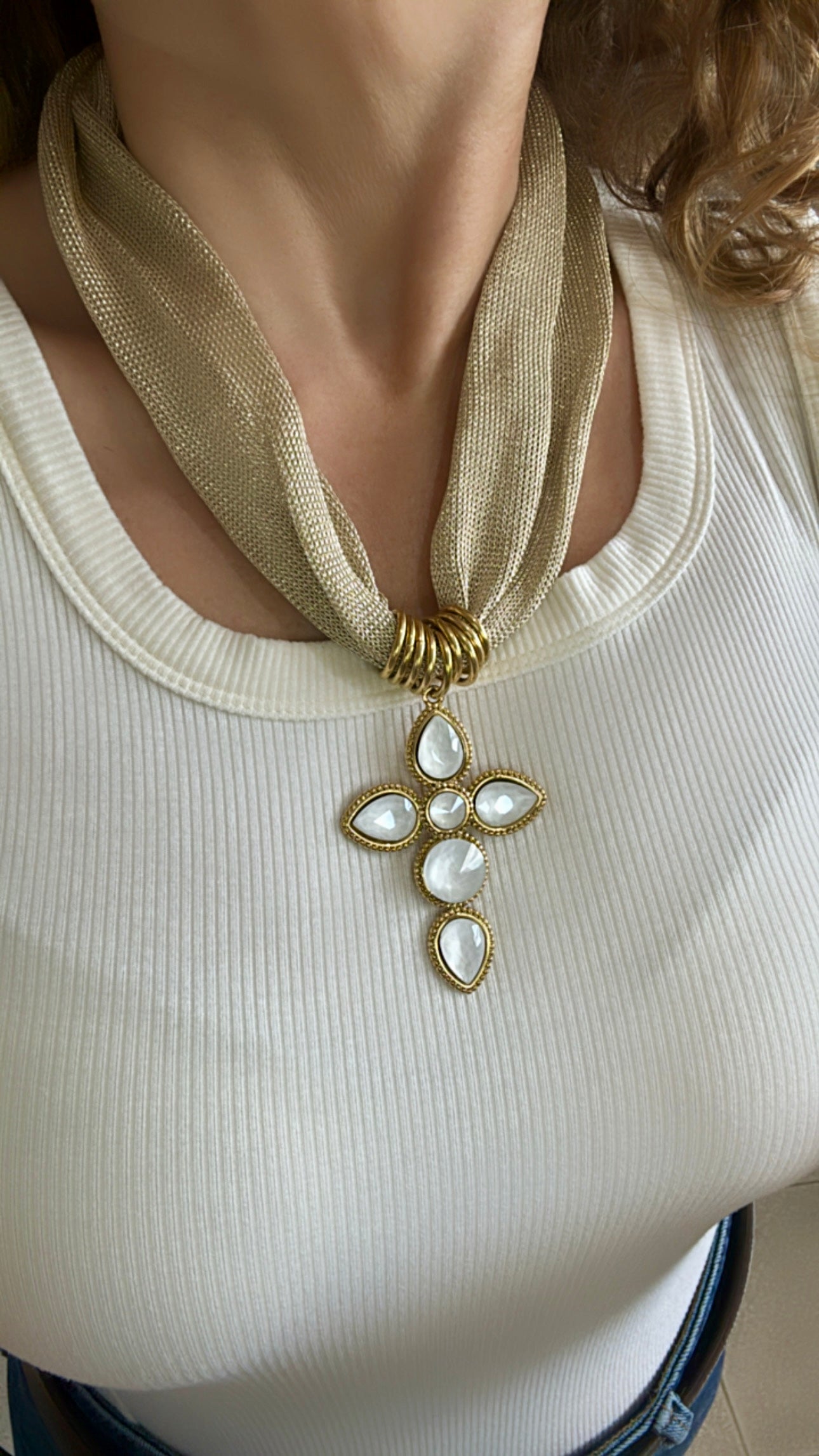 Collar Mesh Cruz - Mariana Osorno Joyería