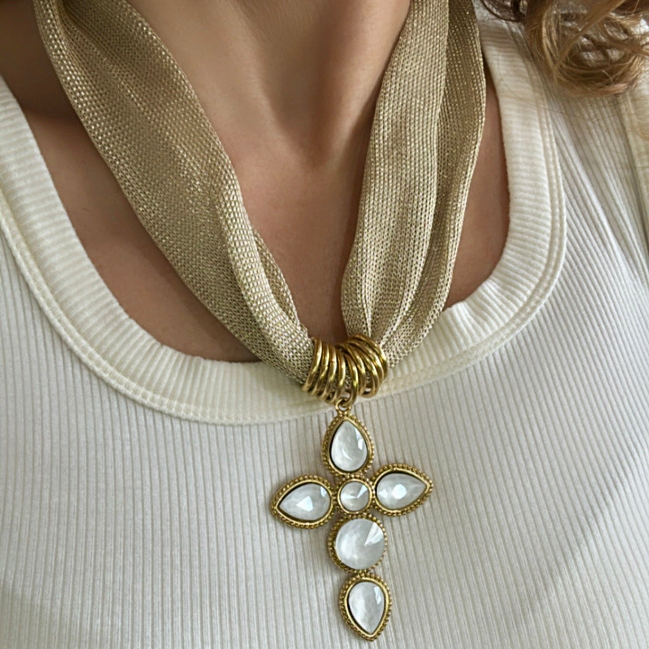 Collar Mesh Cruz - Mariana Osorno Joyería