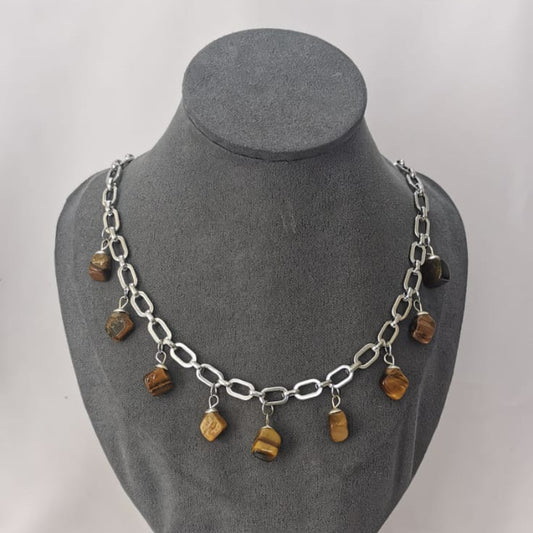 Collar maxi cadena con piedras colgantes - Mariana Osorno Joyería