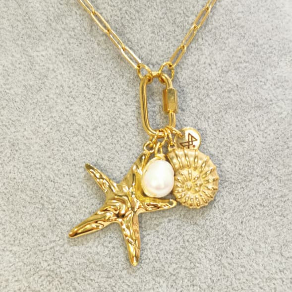 Collar cerradura al frente con estrella y caracol
