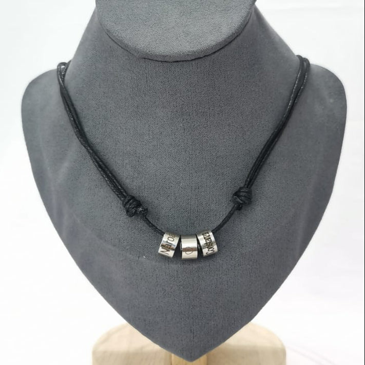 Collar Cuero Aros - Mariana Osorno Joyería