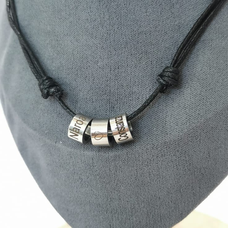 Collar Cuero Aros - Mariana Osorno Joyería