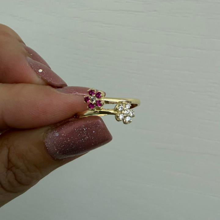 ANILLO DOBLE FLOR - Mariana Osorno Joyería