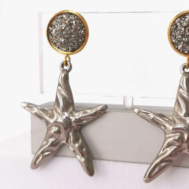 Aretes estrella plata
