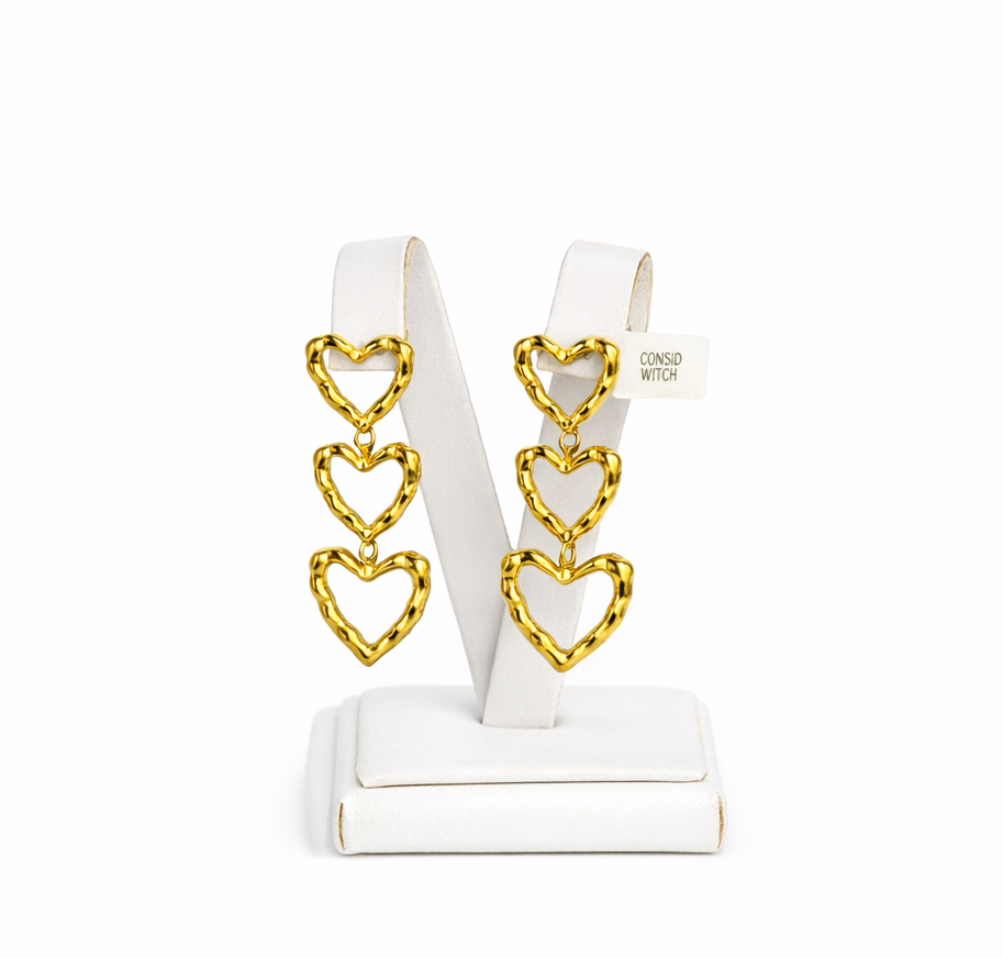 ARETE FILA CORAZON - Mariana Osorno Joyería
