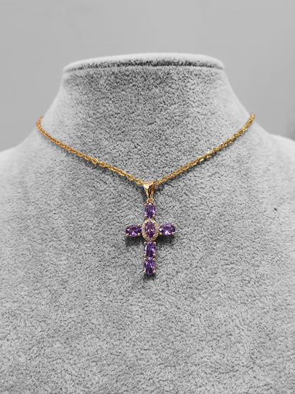 COLLAR CRUZ MORADA - Mariana Osorno Joyería