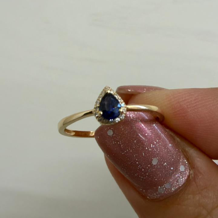 ANILLO MINI GOTA SAFIRO - Mariana Osorno Joyería