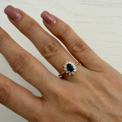 ANILLO FLOR DE ZAFIRO - Mariana Osorno Joyería