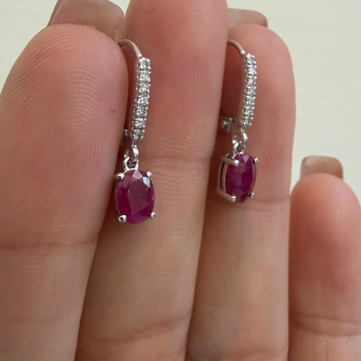 ARETES GOTA DE RUBI - Mariana Osorno Joyería