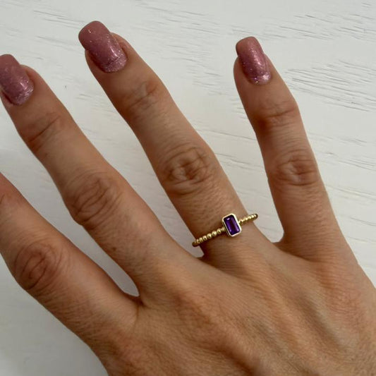 ANILLO AMATISTA SOLITARIO - Mariana Osorno Joyería