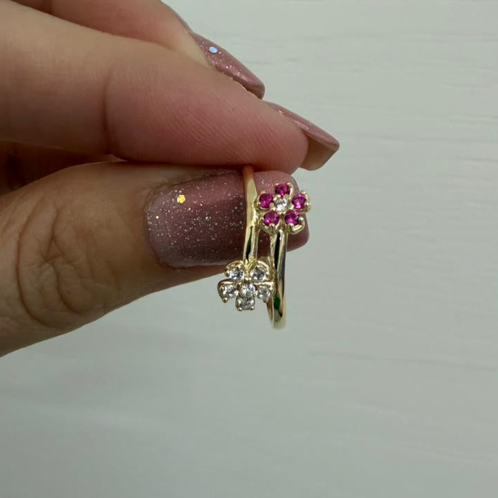 ANILLO DOBLE FLOR - Mariana Osorno Joyería