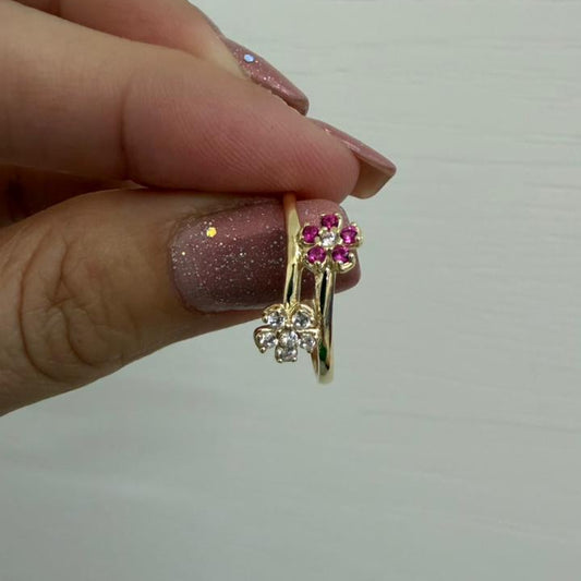 ANILLO DOBLE FLOR - Mariana Osorno Joyería