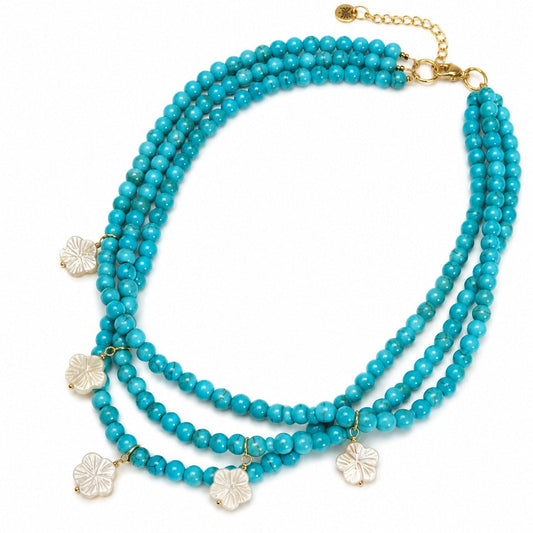 COLLAR FLOR TURQUESA