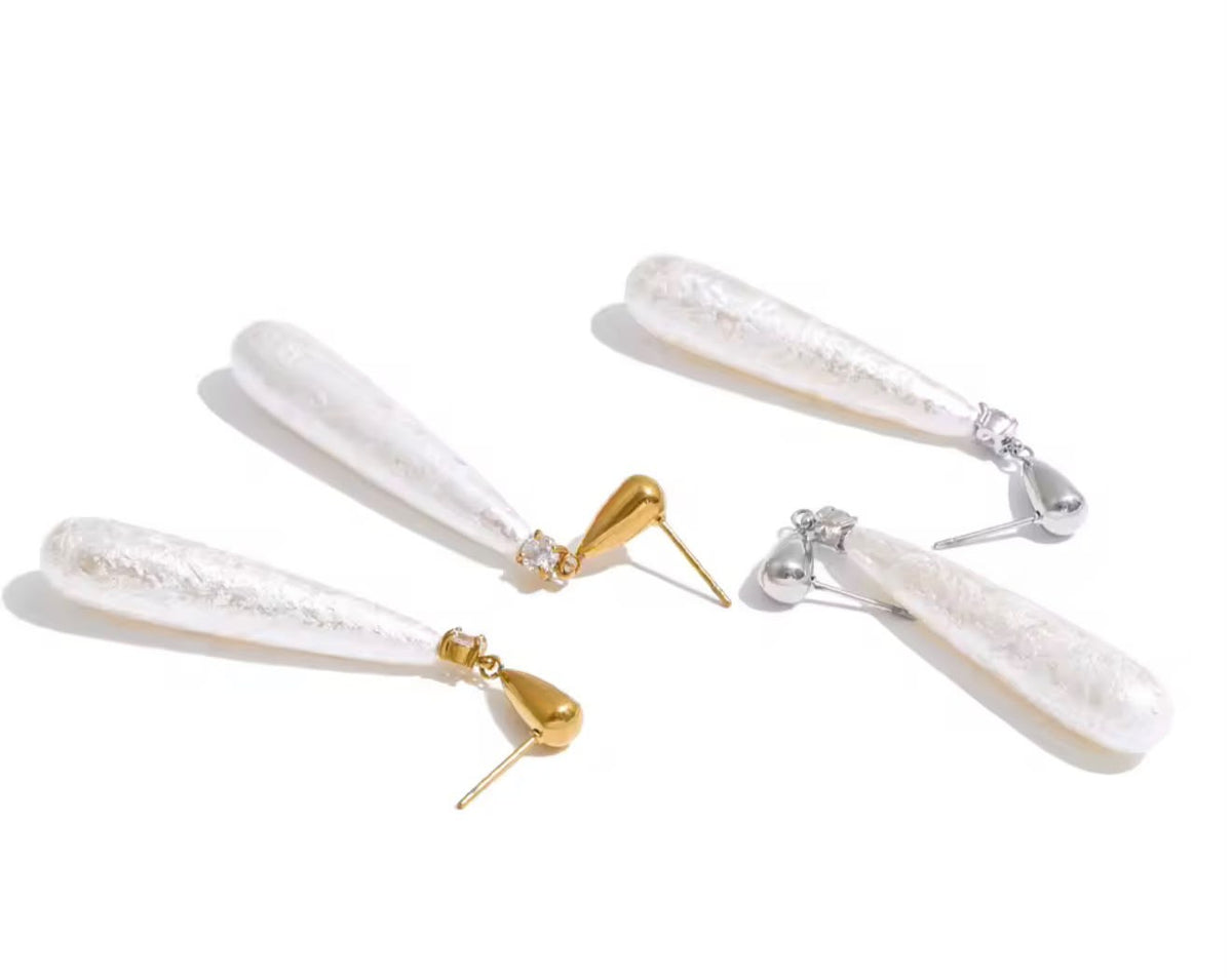 ARETES LARGOS PERLA