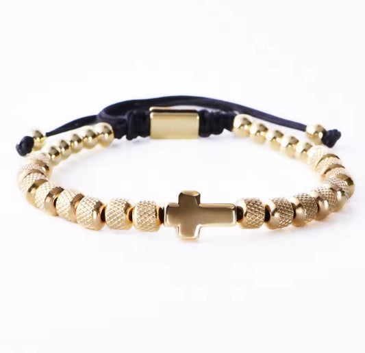 BRAZALETE CRUZ DORADA