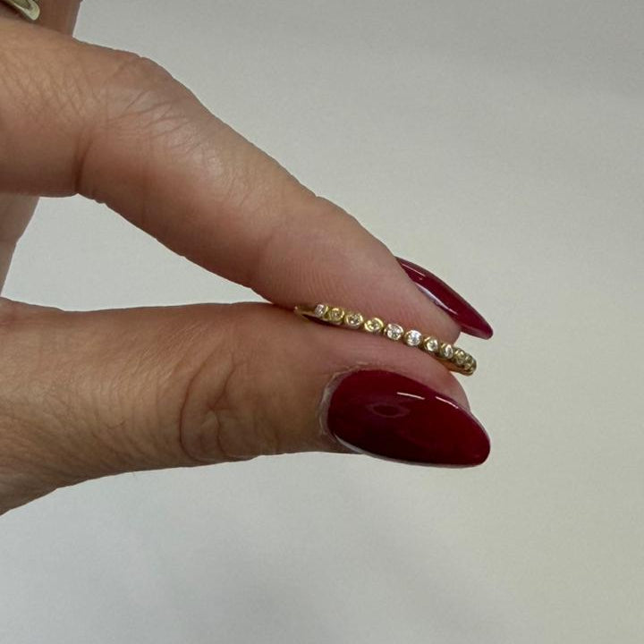 ANILLO TIPO CHURUMBELA CIRCONIAS - Mariana Osorno Joyería