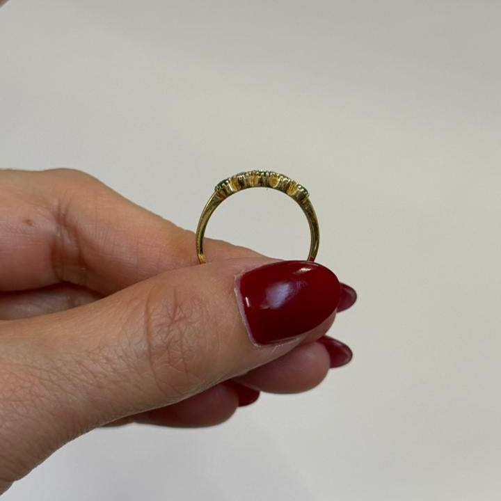 ANILLO TIPO CHURUMBELA VERDE - Mariana Osorno Joyería