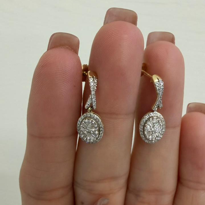 ARETES OVALO COLGANTE - Mariana Osorno Joyería