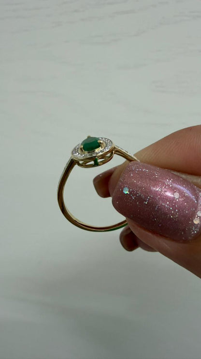ANILLO HALO ESMERALDA - Mariana Osorno Joyería