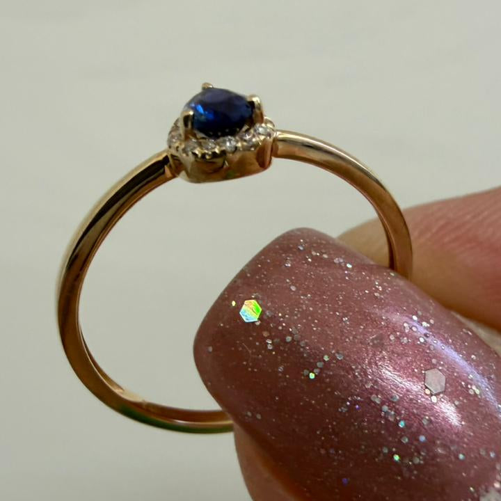 ANILLO MINI GOTA SAFIRO - Mariana Osorno Joyería