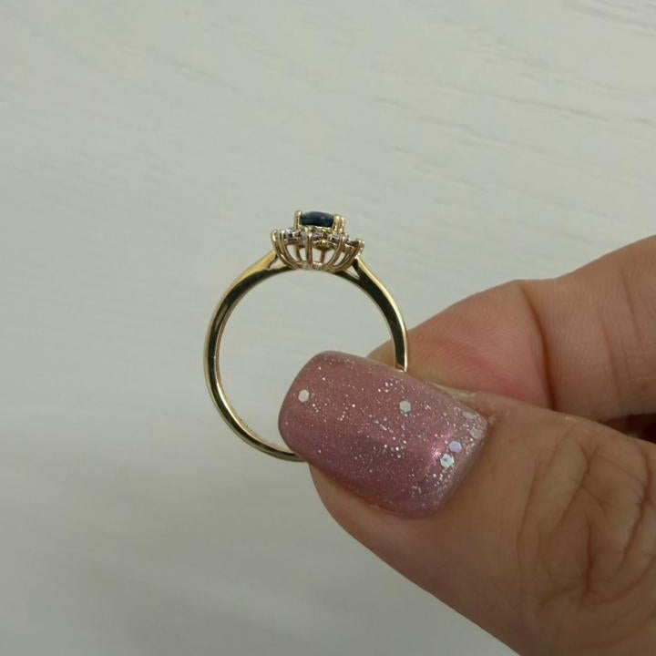 ANILLO FLOR DE ZAFIRO - Mariana Osorno Joyería