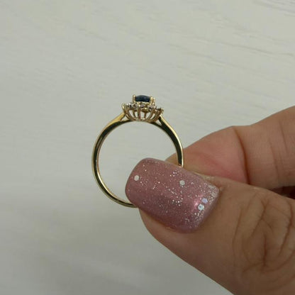 ANILLO FLOR DE ZAFIRO - Mariana Osorno Joyería