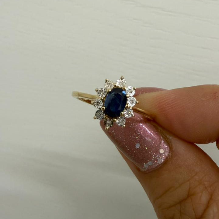 ANILLO FLOR DE ZAFIRO - Mariana Osorno Joyería