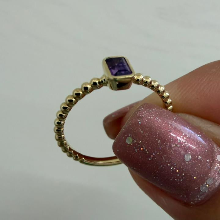 ANILLO AMATISTA SOLITARIO - Mariana Osorno Joyería