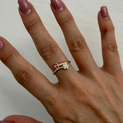 ANILLO DOBLE FLOR - Mariana Osorno Joyería