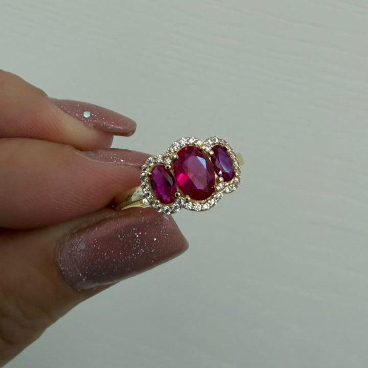 ANILLO TRIPLE CIRCONIA - Mariana Osorno Joyería