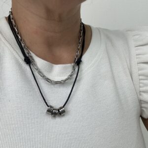 Collar cuero aros